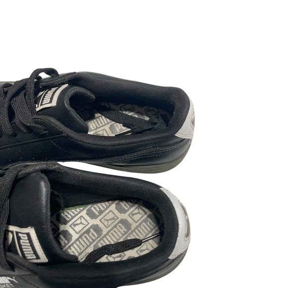 Puma Basket Toe Sneaker shoe lace up Black/white US size 10 - Picture 8 of 13